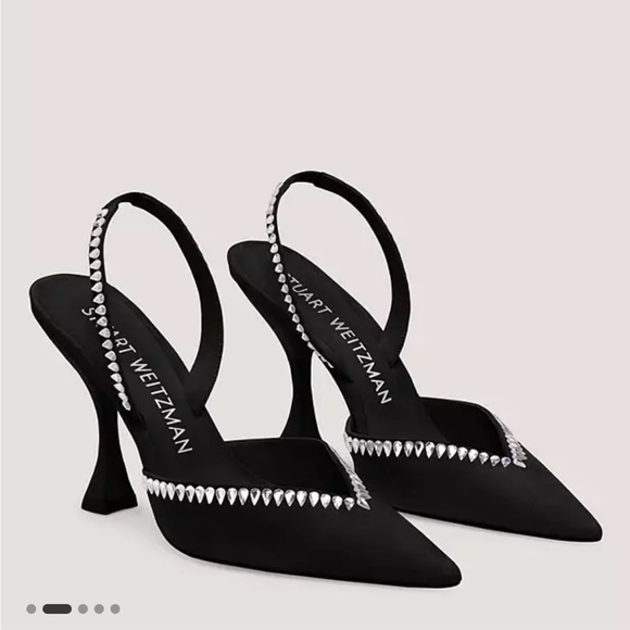 Stuart Weitzman Shoes - Stuart Weitzman Gemcut XCurve 100 Slingback Pump Size 9.5 Black